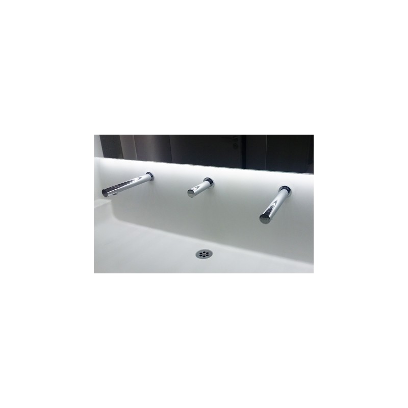 Robinet professionnel mural lavabo automatique AKWALINE et savon RONDEO