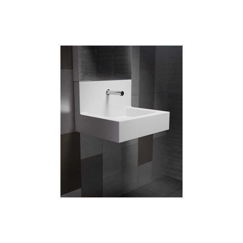Wall mounted washbasin with automatic faucet
