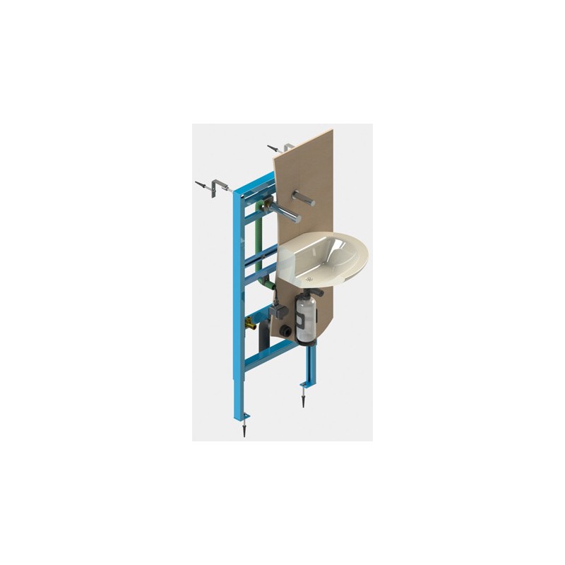 Lavabo con grifo electrónico de pared integrado RONDEO