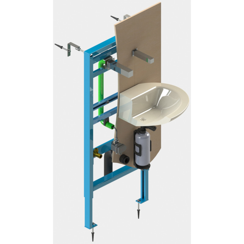 Photo Bastidor de lavabo con grifo de detección de infrarrojos CARREO y dispensador de jabón integrado RES-KE-243