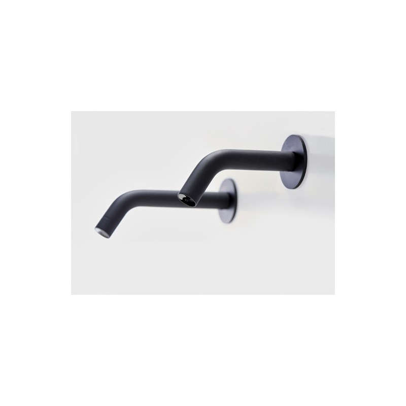 Automatic wall soap dispenser matt black EXTREME WS design with matching water tap