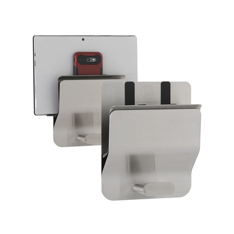 Tablet or bag wall holder in stainless steel