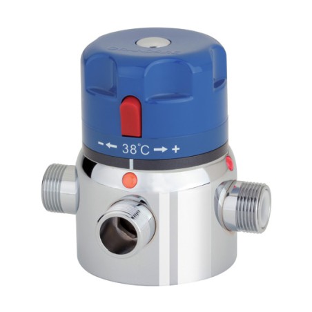 Collective thermostatic mixing tap anti-scald security