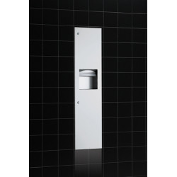 Miniature-1 Stainless steel recessed unit including paper towel dispenser and waste receptacle BO-3803