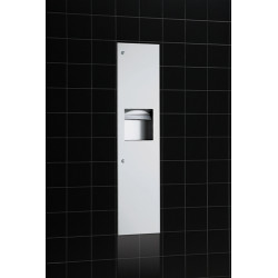 Miniature-1 Recessed wall-mounted stainless steel unit with paper towel dispenser and waste bin for hand drying in public areas BO-3803