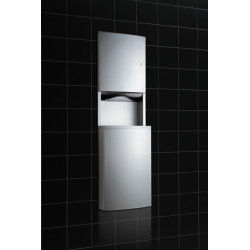 Miniature-3 Design recessed wall-mounted stainless steel combo unit with removable paper towel dispenser and bin BO-43944