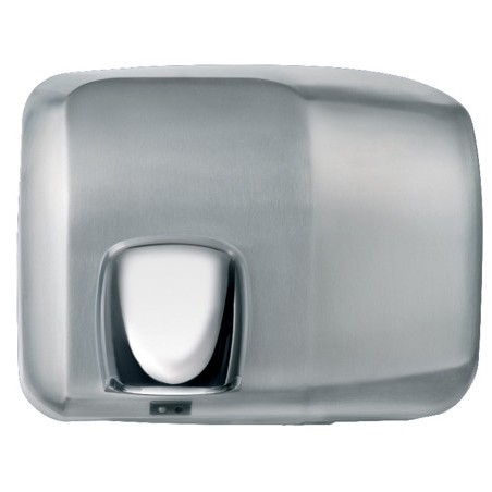 Hand dryer in stainless steel with orientable nozzle