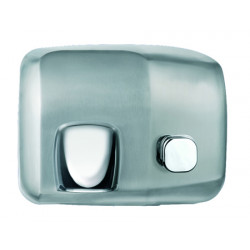 Hand dryer in stainless steel push button