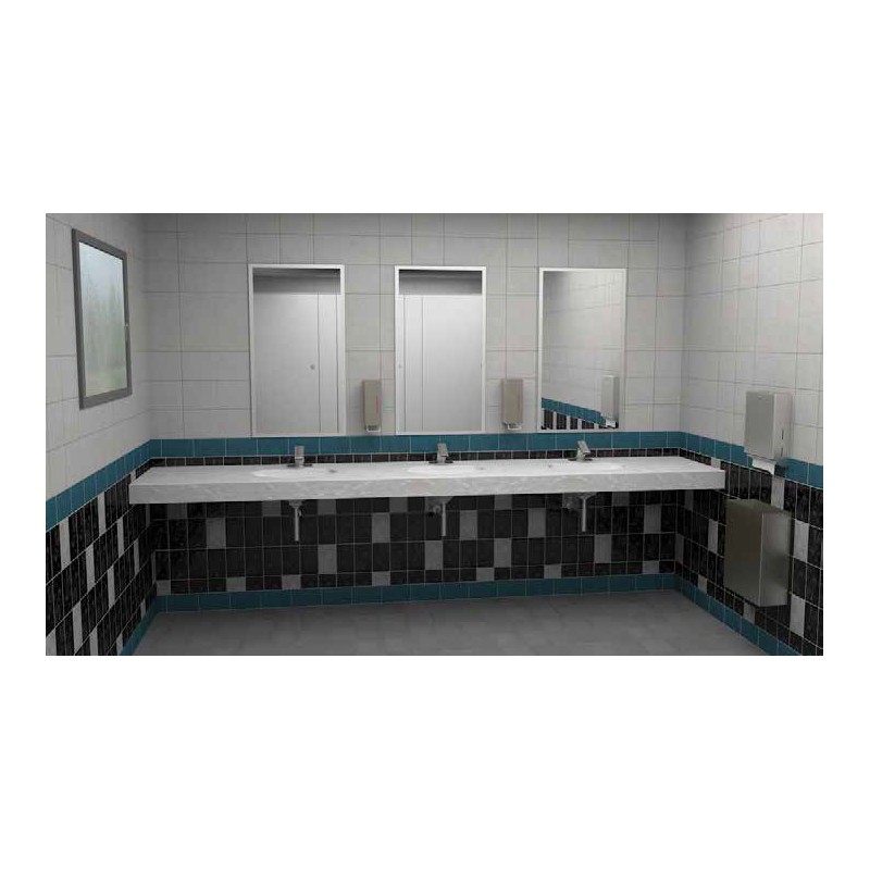 Miroirs cadre inox pour sanitaires publics