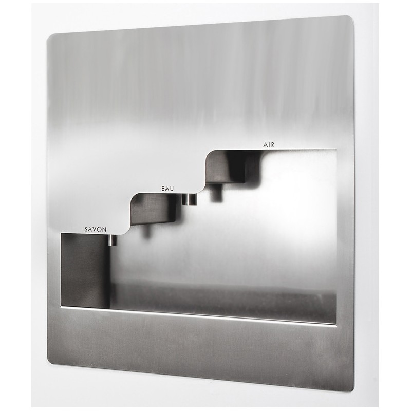 Estación de lavado de manos para lugares expuestos al vandalismo agua jabonosa aire, higiénica sin contacto