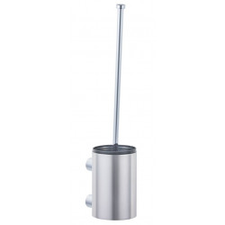 VIBORG 304 Stainless Steel Wall Mounted Toilet Brush With Tempered Glass Holder 