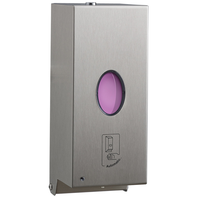 Dispensador automático de jabón líquido de pared en acero inoxidable cepillado DS-08 Photo Dispensador automático de jabón líquido de pared en acero inoxidable cepillado DS-08