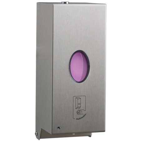 Automatic liquid soap dispenser mural brushed finish stainless steel