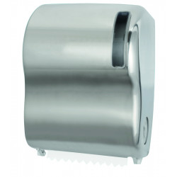 Miniature-1 Dispensador de bobinas de toallas de mano brillantes de acero inoxidable para instituciones EM-59