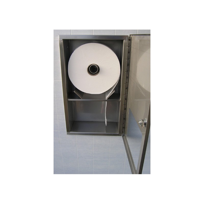 WC roll holder recessed in stainless steel AS-60
