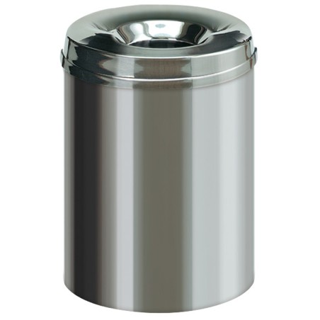 Poubelle inox anti-feu 15L