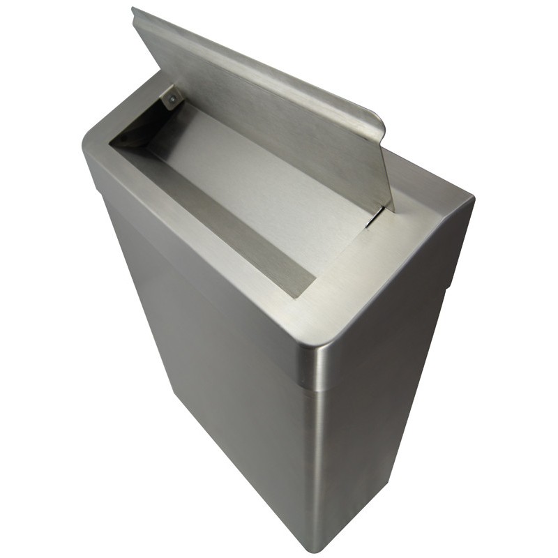 Poubelle féminine inox sas contenu hors de vue