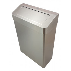 Waste receptacle PUSH  lid on flor or wall stainless steel 25 L