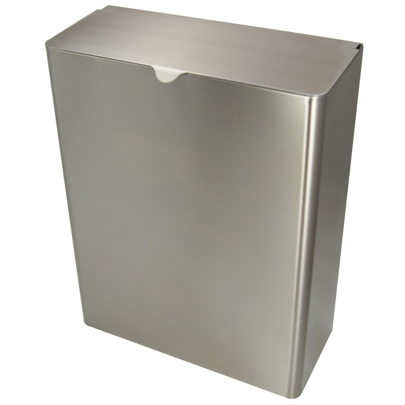 Stainless steel litter bin with lid 25L for public places