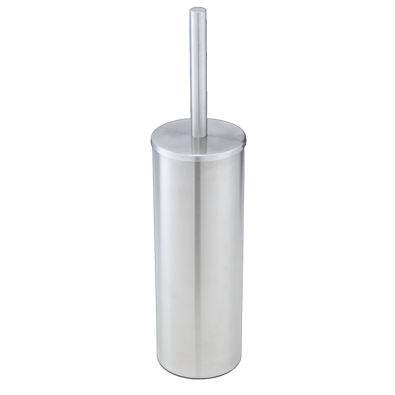 Brush holder for toilets in brushed stainless steel