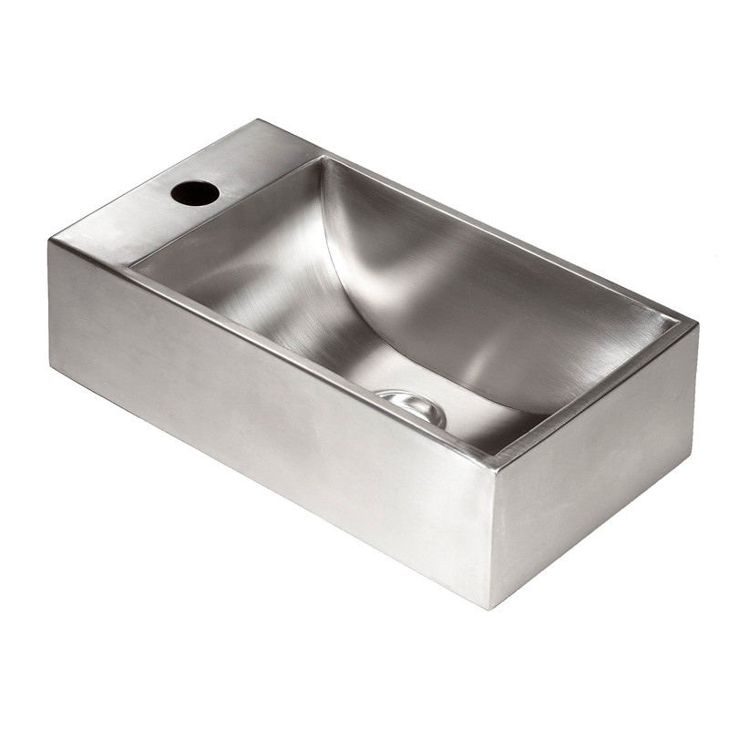 Lavabo pequeño rectangular de acero inoxidable