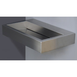 Miniature-1 Wash basin design invisible emptying in stainless steel L-114-S