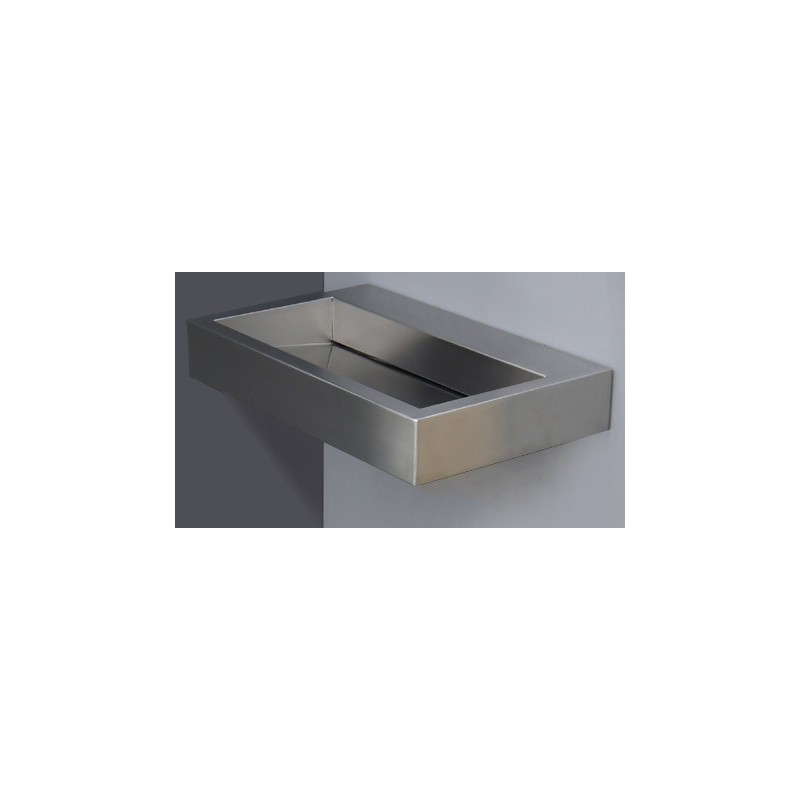 Lavabo mural de acero inoxidable con desagüe invisible