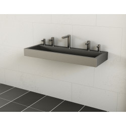 Miniature-2 Wash basin double mural stainless steel with faucets SMART L-112-S
