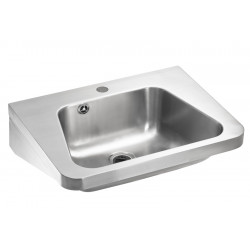 Wash basin mural trapezoidal stainless steel industrial