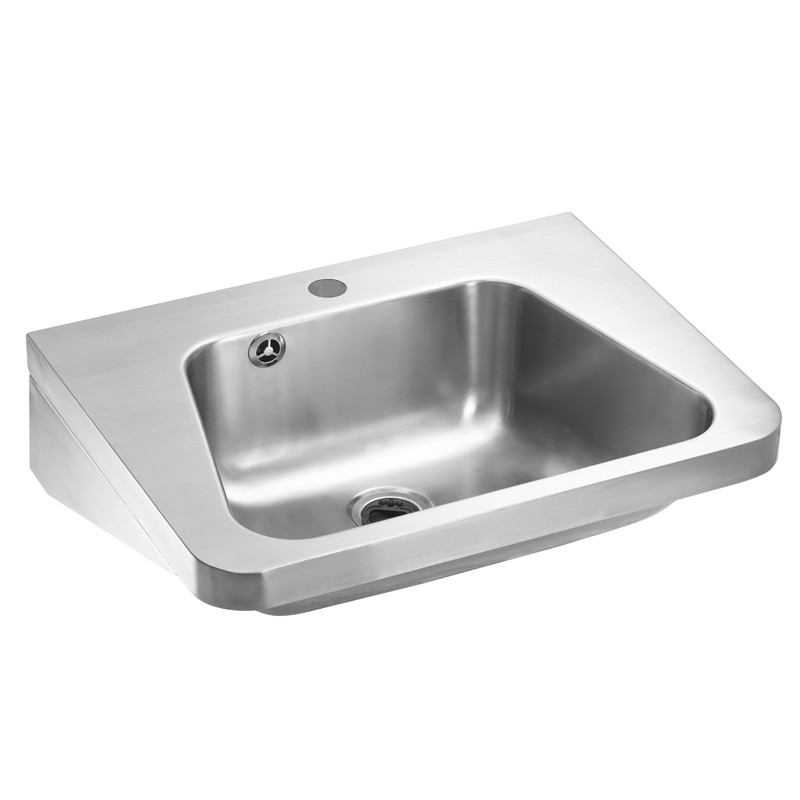 Photo Wash basin mural trapezoidal stainless steel industrial LM-542