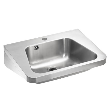 Lavabo mural trapézoïdal inox industriel