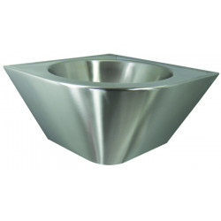 Corner wash basin stainless steel suspended aesthetic and robust