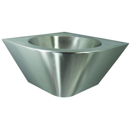 Lave-mains d'angle inox suspendu esthétique et robuste