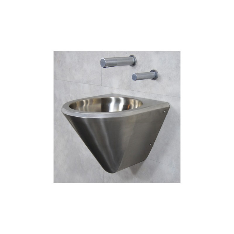 Lavabo mural compacto de acero inoxidable