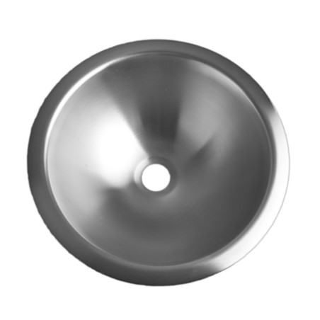 Recessed round vanity bowl in stainless steel Ø 320