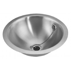 Miniature-2 Round vanity bowl recessed in stainless steel brushed with overflow hole LV-32-C1-S