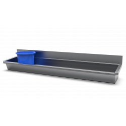 Miniature-4 Lavabo collectif inox avec crédence et surface plane pour déposer un seau INTER-7-60-D