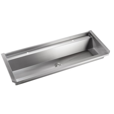 Collective  stainless steel washbasin with integrated brackets