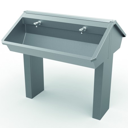 Lavabo collectif central sur pieds inox