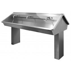 Miniature-1 Lavabo central inox sur pieds avec robinets électroniques 6 postes INTER-1C-100