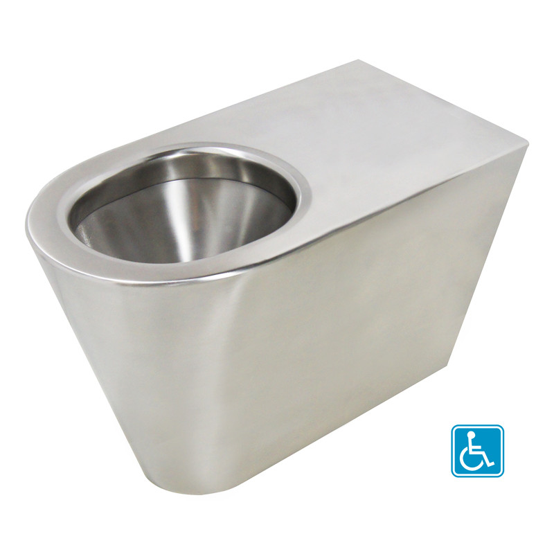 Toilets accessible PRM stainless steel to be placed fixation wall mounted IN-005-H-TC Photo Toilets accessible PRM stainless steel to be placed fixation wall mounted IN-005-H-TC