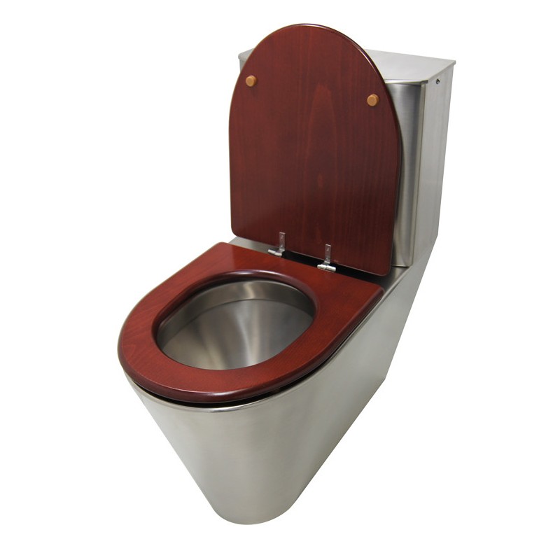 Stainless steel with tank ULTIMA and option toilet seat in wood