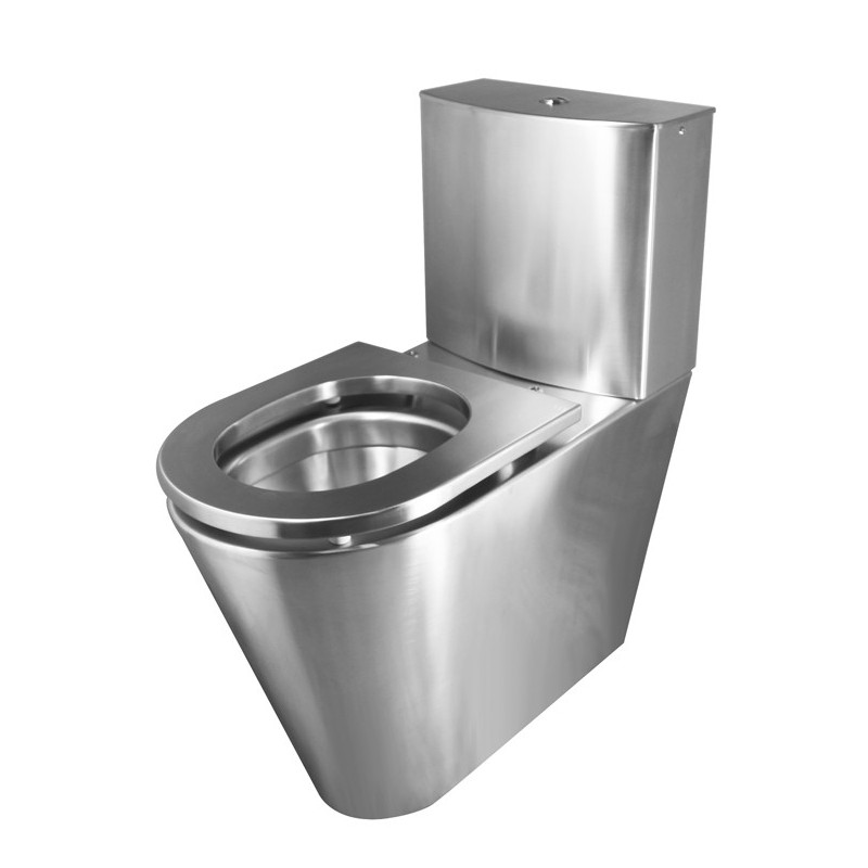 Paquete de inodoro y cisterna en acero inoxidable, con opción de asiento en acero inoxidable