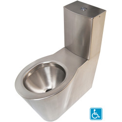 WC inox au sol surélevé avec réservoir OPTIMA pour Personnes à Mobilité Réduite