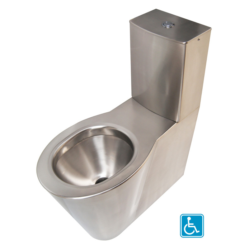 Photo WC inox au sol surélevé avec réservoir OPTIMA pour Personnes à Mobilité Réduite IN-101-H