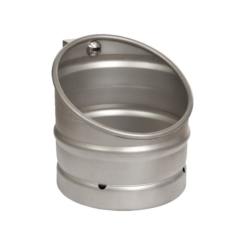 Photo KEG urinario de acero inoxidable con diseño de barril de cerveza y enjuague automático UR-30-EB