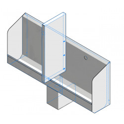 Miniature-0 Stainless steel urinal divider SPN-SEP