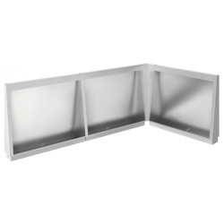 Miniature-1 Urinal stall corner modular stainless steel recessed or floor standing URPX-600