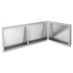 Miniature-2 Urinal stall corner modular stainless steel recessed or floor standing URPX-600