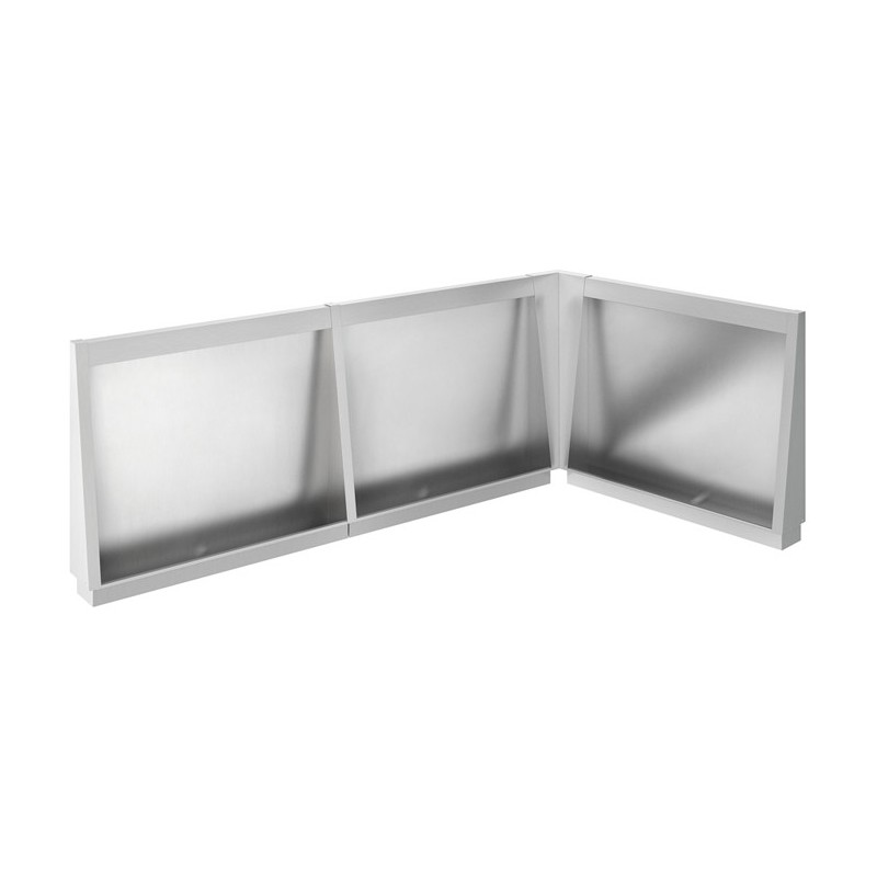 Stalle urinoir angle modulable inox encastrée au sol